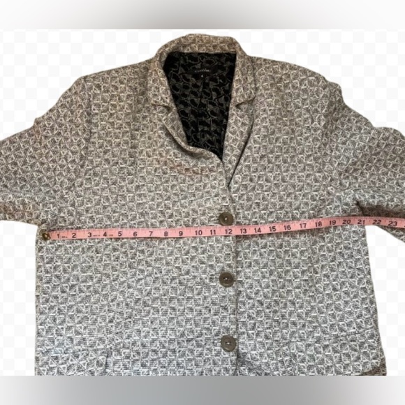 Cotelac Women Boyfriend Gray  Check Cotton Lined Blazer/Jacket Size 4 FR / US 14 - Picture 5 of 16